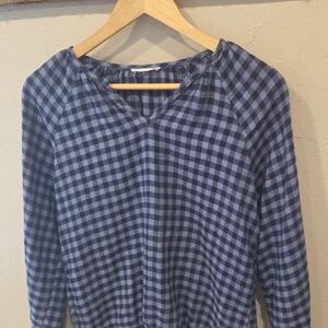 Maurices Purple And Black Checkered Western Women's Blouse Size Small